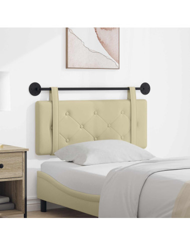 Testata appesa Montaggio a parete Crema 100 cm Pelle Sintetica