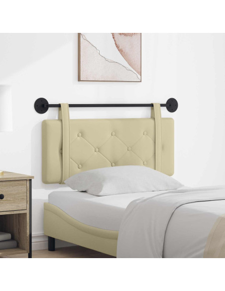 Testata appesa Montaggio a parete Crema 100 cm Pelle Sintetica