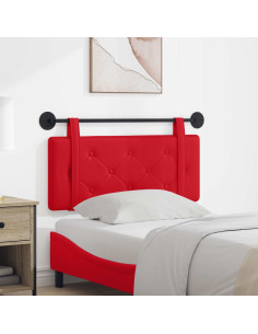 Testata appesa Montaggio a parete Rosso 100 cm Pelle Sintetica