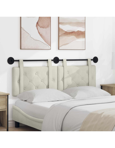 Testata appesa Montaggio a parete Crema 150 x 55 x 5 cm Velluto