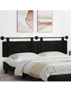 Testata appesa Nero 210 x 55 x 5 cm Pelle Sintetica