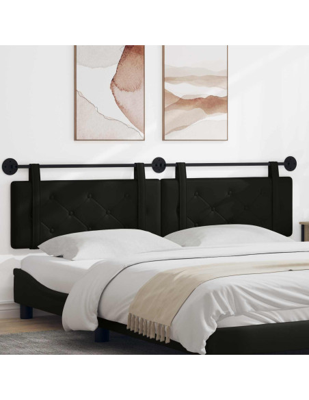 Testata appesa Nero 210 x 55 x 5 cm Pelle Sintetica