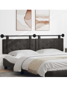 Testata appesa Nero 210 x 55 x 5 cm PU Antico