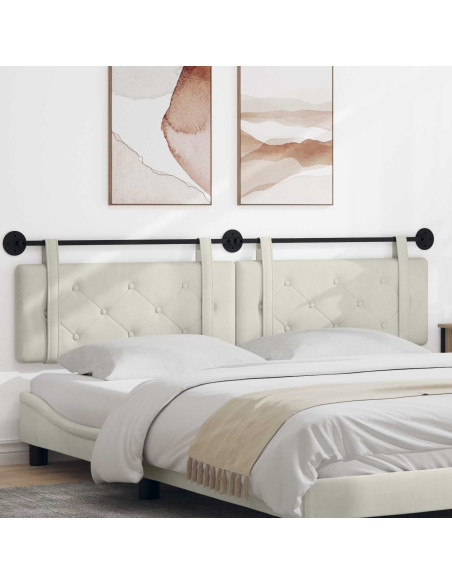 Testata appesa Montaggio a parete Crema 210 x 55 x 5 cm Velluto