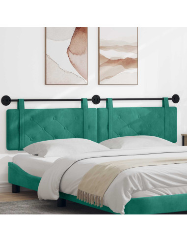 Testata appesa Turchese 210 x 55 x 5 cm Velluto