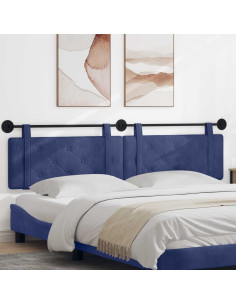 Testata appesa Blu Polizia 210 x 55 x 5 cm Velluto