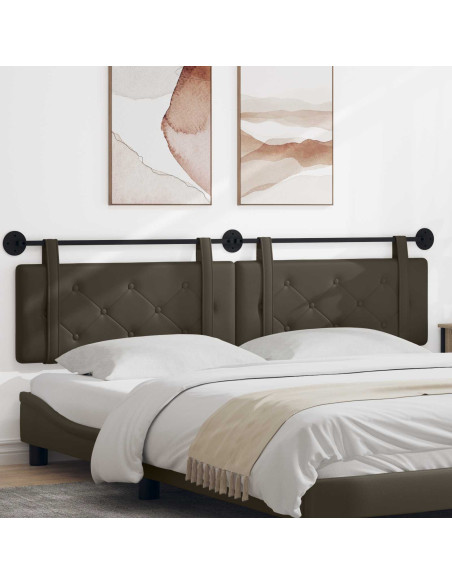 Testata appesa Grigio 210 x 55 x 5 cm Pelle Sintetica