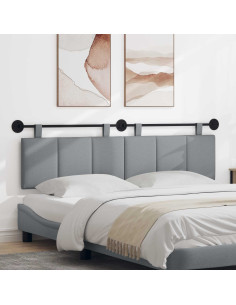 Testata appesa Rigato Grigio chiaro 190 x 55 x 5 cm Tessuto