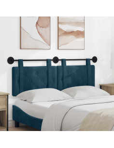 Testata appesa Montaggio a parete Blu 130 x 55 x 5 cm Velluto