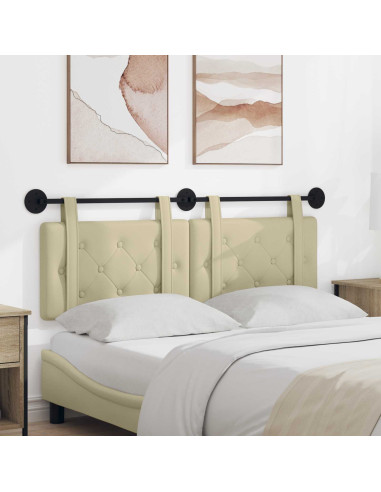 Testata appesa Crema 130 x 55 x 5 cm Pelle Sintetica
