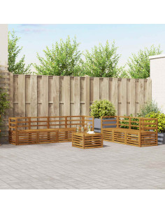 Set divani 8 pcs Naturale Legno di Acacia Massello