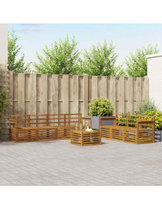 Set divani 8 pcs Naturale Legno di Acacia Massello