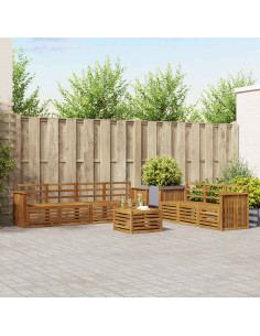 Set divani Naturale Legno di Acacia Massello