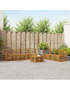 Set divani 8 pcs Naturale Legno di Acacia Massello