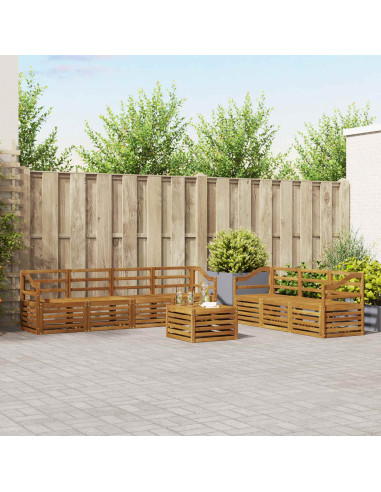 Set divani 8 pcs Naturale Legno di Acacia Massello