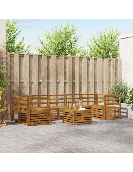 Set divani 8 pcs Naturale Legno di Acacia Massello
