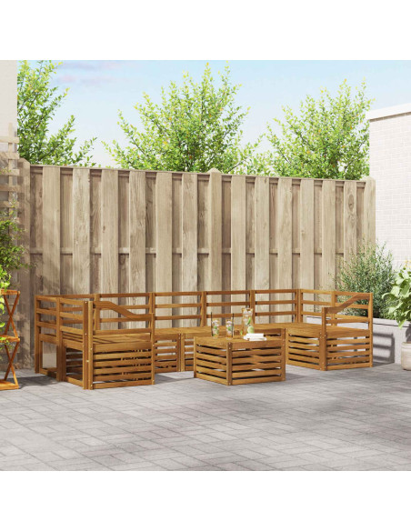 Set divani 8 pcs Naturale Legno di Acacia Massello