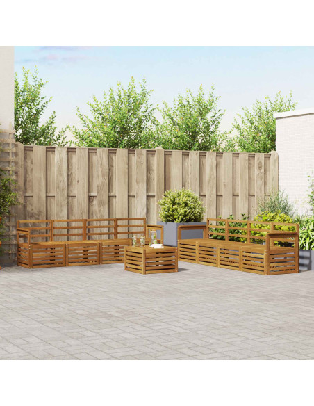 Set divani 9 pcs Naturale Legno di Acacia Massello