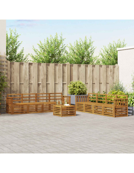 Set divani 9 pcs Naturale Legno di Acacia Massello