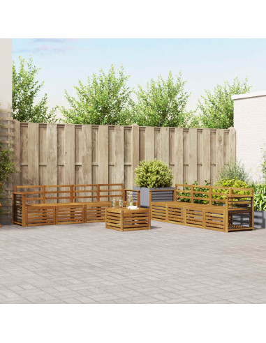 Set divani 9 pcs Naturale Legno di Acacia Massello