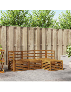 Set divani 4 pcs Naturale Legno di Acacia Massello