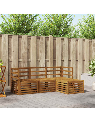 Set divani 4 pcs Naturale Legno di Acacia Massello