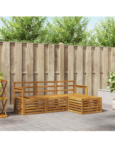 Set divani 4 pcs Naturale Legno di Acacia Massello