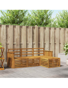 Set divani 4 pcs Naturale Legno di Acacia Massello