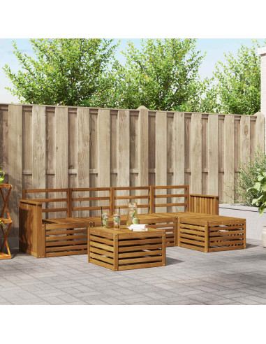 Set divani 6 pcs Naturale Legno di Acacia Massello