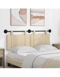 Testata appesa Montaggio a parete Crema 150 x 55 x 5 cm Tessuto