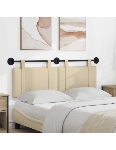 Testata appesa Montaggio a parete Crema 150 x 55 x 5 cm Tessuto