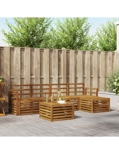 Set divani 6 pcs Naturale Legno di Acacia Massello