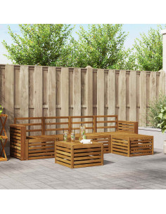 Set divani 6 pcs Naturale Legno di Acacia Massello