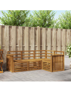 Set divani 4 pcs Naturale Legno di Acacia Massello