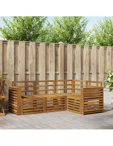 Set divani 4 pcs Naturale Legno di Acacia Massello