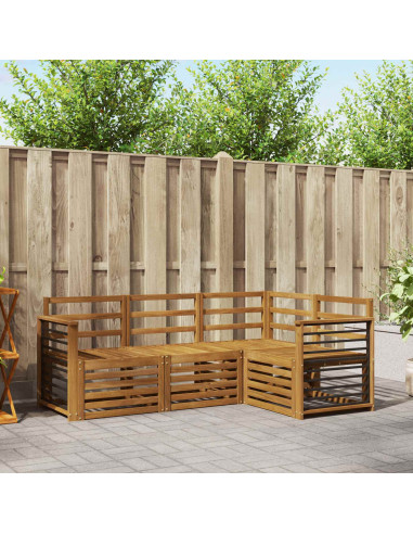 Set divani 4 pcs Naturale Legno di Acacia Massello