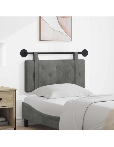Testata appesa Grigio scuro 100 x 55 x 5 cm Velluto