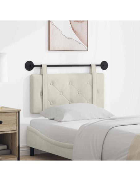 Testata appesa Montaggio a parete Crema 100 x 55 x 5 cm Velluto