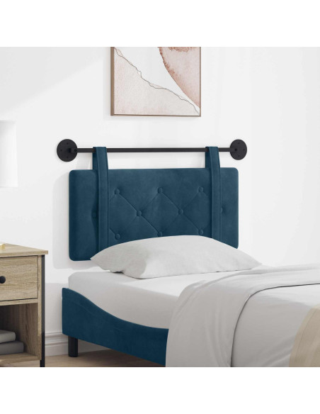 Testata appesa Montaggio a parete Blu 100 x 55 x 5 cm Velluto