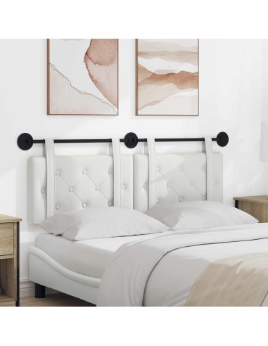 Testata appesa Bianco 130 x 55 x 5 cm Pelle Sintetica