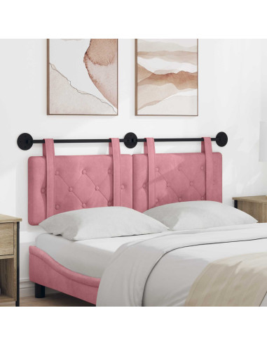 Testata appesa Montaggio a parete Rosa 150 x 55 x 5 cm Velluto