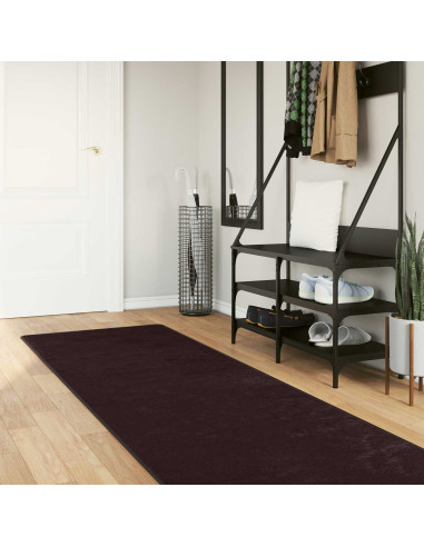 Runner Tappeto MARSA Antracite 400 x 80 cm Poliestere e PVC