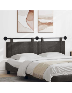 Testata appesa Tinta unita Nero 190 x 55 x 5 cm PU Antico