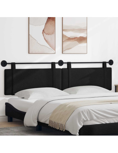 Testata appesa Montaggio a parete Nero 210 x 55 x 5 cm Tessuto