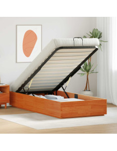 Letto ottomano Marrone Cera 80 x 200 cm Legno di pino massiccio