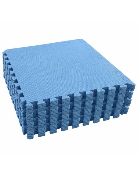 Tappetini per esercizi a puzzle 24 pcs Blu 8,64 ㎡ Schiuma EVA
