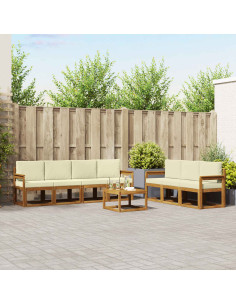 Set di divani con cuscino 8 pcs Naturale e Crema