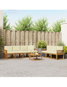 Set di divani con cuscino 8 pcs Naturale e Crema