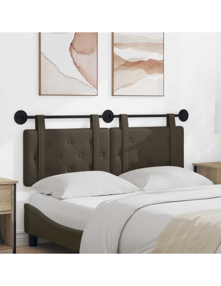 Testata appesa Grigio 130 x 55 x 5 cm Pelle Sintetica