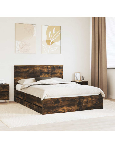 Struttura del letto con testiera Rovere fumé 150 x 200 cm
